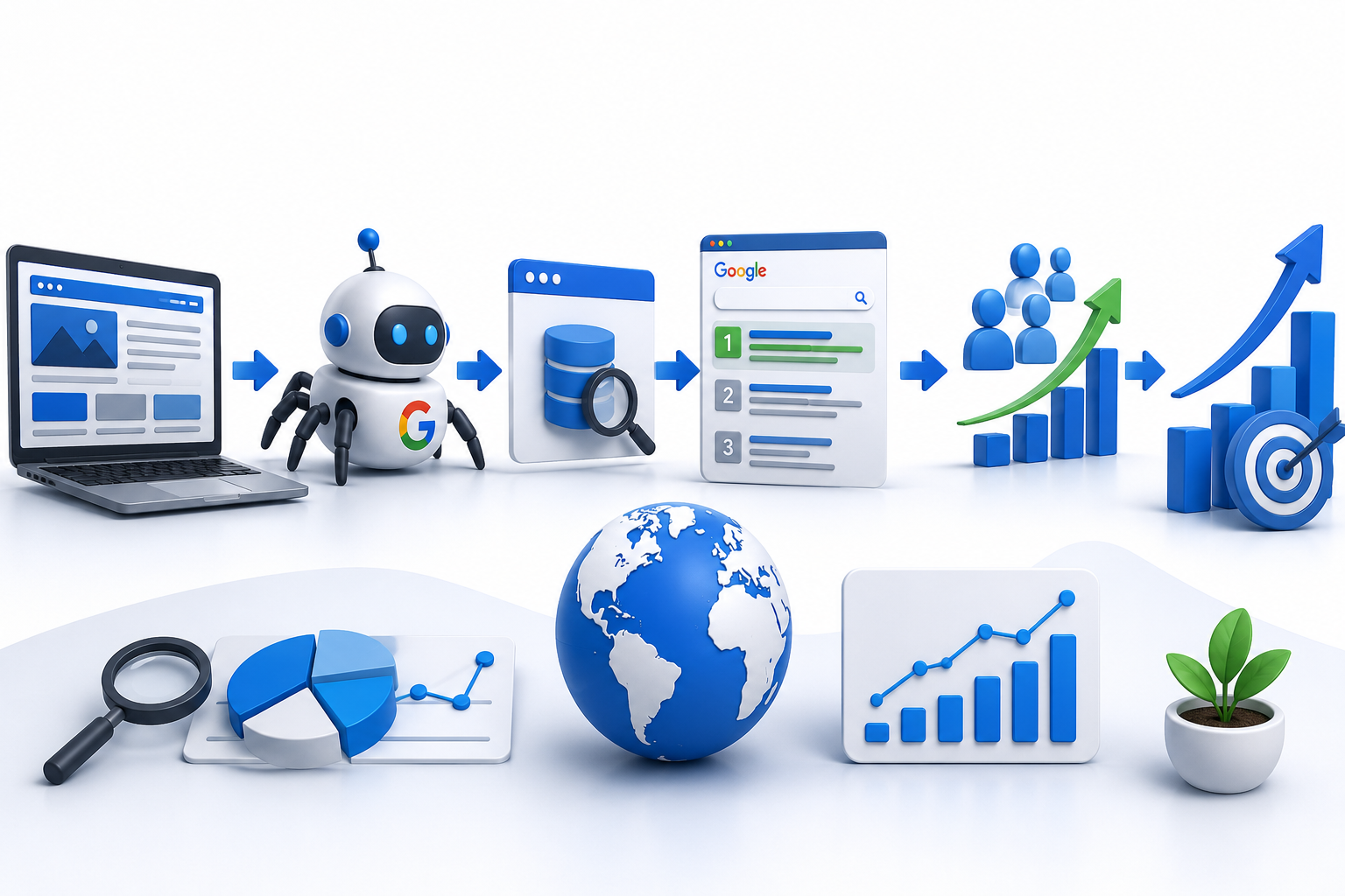 What is SEO process explained with Google crawling and ranking