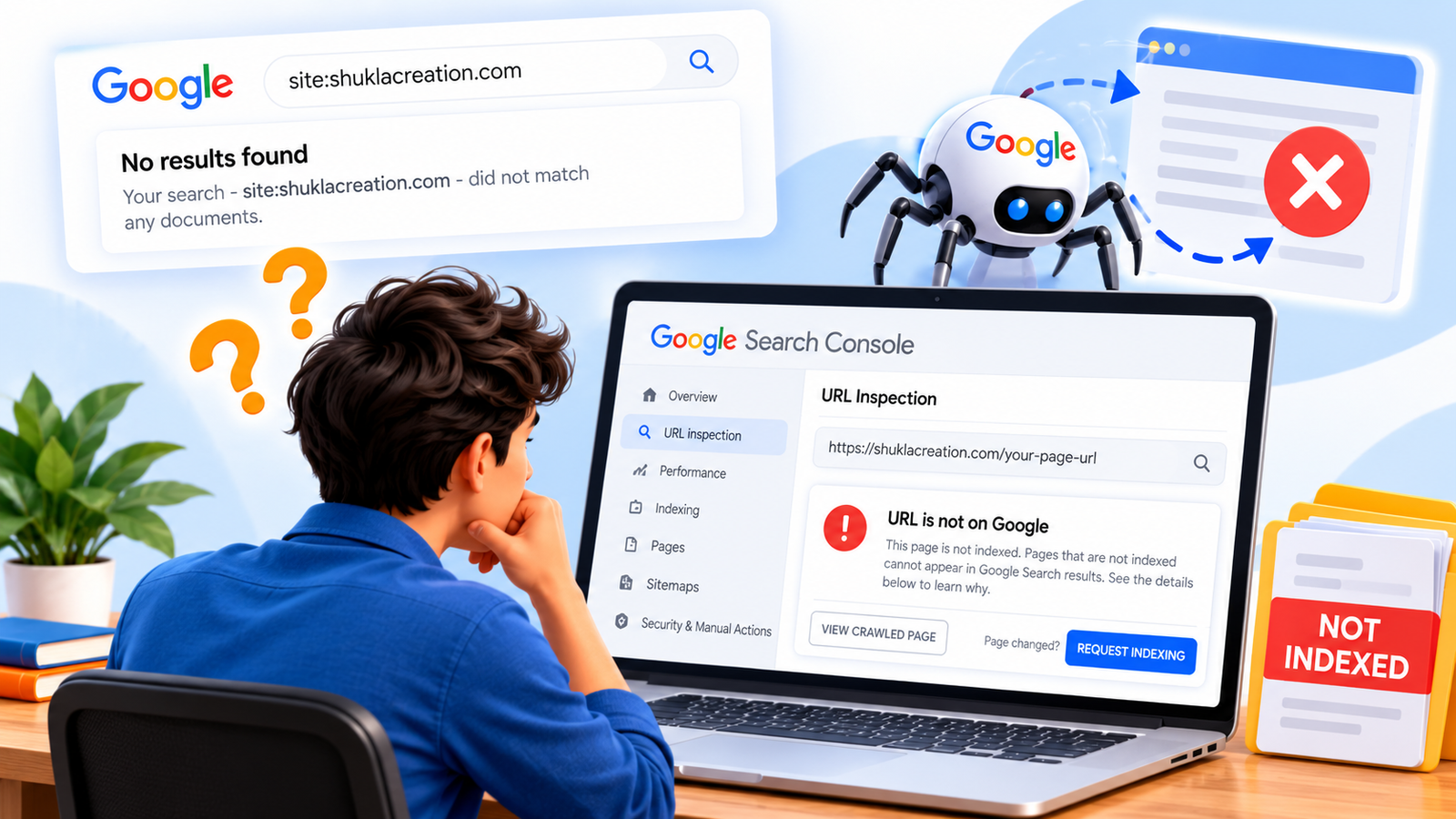 Google indexing and URL inspection for a website